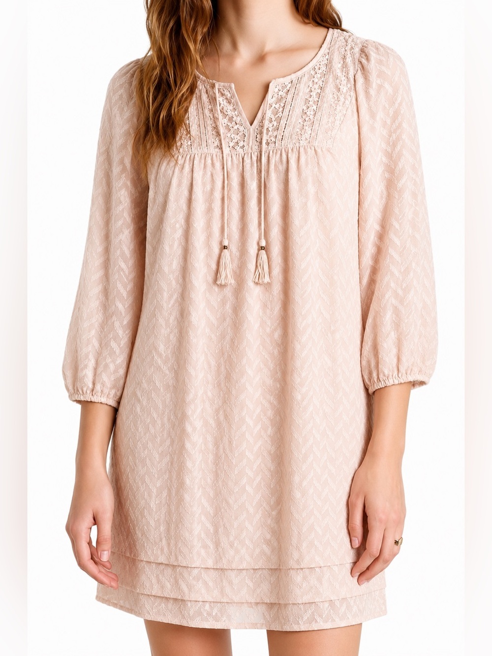 Anthropology One September tan peasant dress, XS